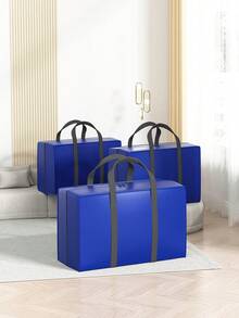 1 Túi đựng và xử lý vải siêu dày và chịu lực, vải có thể gấp lại, đường khâu tinh xảo, túi đựng có khóa kéo hai chiều, túi đựng dung tích lớn, túi đựng đồ chơi, túi đựng hành lý, thích hợp để vận chuyển tại nhà, lưu trữ tại nhà, túi đựng đồ, túi chuyển nhà, túi đựng quần áo - Màu xanh hải quân - Xem 4