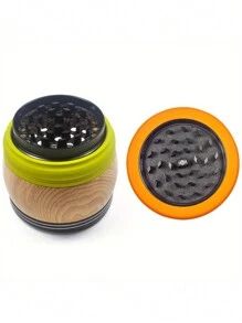 Cute Mushroom Zinc Alloy Metal Spice Grinder, 4 Layers Tobacco Grinder, Portable Stylish Wood Like Spice Grinder, Come With Cleaning Brush, Cone Holder Tubes, 5-In-1 Gift For Women Men - 彩色 - 查看 4