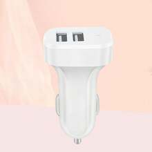 1 件车载充电器快速充电双端口 USB Cargador Carro 点烟器适配器兼容 iPhone 15 14 13 12 11 Pro Max X XR XS 8 Plus 6s、iPad、 - 白色 - 查看 7