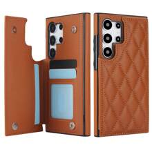 AWQUER 钱包手机壳适用于 16 15 14 Plus 13 12 11 Pro Max 8 7 Plus SE 5G 2020 2022 带信用卡插槽支架，PU 皮革手机壳适用于 Galaxy S24 S23 S22 S21 S20 FE Note 20 Ultra 10 Plus A55 A35 A25 A15 A54 A14 A73 A53 A13 A72 A52 A22 A12 A71 A51 A70 A50 S 4G 5G 支架防震带 RFID 屏蔽手机袋保护套 - 棕色 - 查看 53
