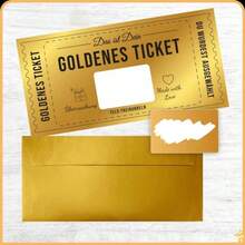 1 包刮刮礼品卡，带信封和贴纸 - 生日、浪漫爱情、结婚纪念日的惊喜礼物 - 表达您的愿望，适合儿子、女儿、情侣、他或她 - 金色 - 查看 2