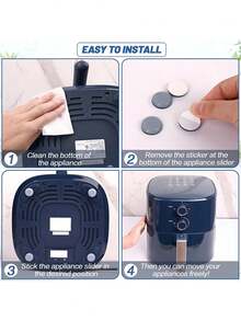 12 件自粘式家具滑块 - 家具五金配件，可轻松移动并最大化利用空间 - 可重复使用、耐用且易于安装 - 彩色 - 查看 4