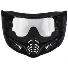 1 件户外骑行防风面罩，PC 镜片，全脸面罩，适合户外骑行、运动、角色扮演 - 黑色 - 查看 5