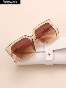 Verywork 1 chiếc Kính thời trang nữ phong cách đường phố hình học chất lượng cao Thiết kế thương hiệu đi kèm với hộp đựng và khăn lau là lựa chọn lý tưởng làm quà tặng Phụ kiện lễ hội âm nhạc đường phố Kính thời trang cho phụ nữ Kính râm cho phụ nữ Phụ kiện bãi biển Cổ điển Y2k - Nhiều màu - Xem 7