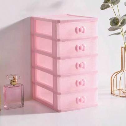 1pc Pink Jewelry Storage Box, Multi-Layer Makeup Organizer, Multi-Color/Multi-Tier Valentine Day Sun Travel Cool Back To School