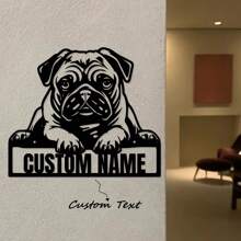1pc Biển báo nghệ thuật kim loại trang trí họa tiết Pug tùy chỉnh Cửa hàng thú cưng Biển báo trang trí phòng khách Nghệ thuật treo tường - Nhiều màu - Xem 2