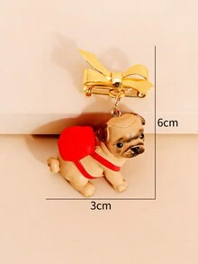 1pc Phụ kiện mặt dây chuyền hình chú chó hoạt hình dễ thương, trang trí ba lô cho học sinh - Nhiều màu - Xem 6