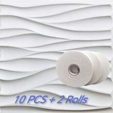 NKEN Panouri de perete 3D artistice cu model liniar. 29,4 x 29,4 cm, alb mat/negru. Material, inodor, ușor, ușor de instalat, rezistent la foc, impermeabil și la umezeală, potrivit pentru decorarea pereților în case, camere, băi, dormitoare și camere de zi. Ziua Mamei.