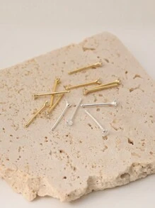 2件組 925純銀心形耳釘，女士金色耳釘，睡眠無需取下，耳環套組，情人節禮物 - 心型耳棒 - 查看 8