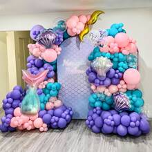 Trang trí sinh nhật nàng tiên cá - Bóng bay nhôm polyester hình vỏ nàng tiên cá, Thích hợp cho trang trí tiệc theo chủ đề nàng tiên cá, Trang trí tiệc sinh nhật, Trang trí đám cưới, Kỷ niệm, Trang trí Giáng sinh - Bộ đồ nàng tiên cá - Xem 4