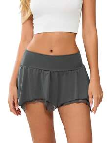 Minifalda de mujer, falda de talle bajo plisada irregular lisa de verano, ropa de club para fiestas - Gris - Ver 1