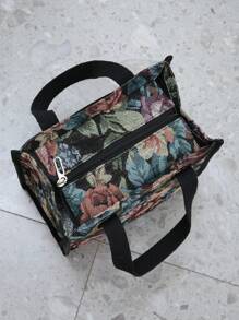 DLIU 新款加厚提花面料手提袋、午餐袋、便当袋、保温饭盒袋、手提袋、多功能袋带铝箔隔热层、拉链封口（非全封闭） - 彩色 - 查看 7