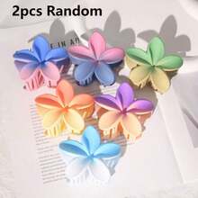 6/12 chiếc kẹp tóc hình hoa năm cánh màu Macaron Ombre, ngọt ngào và dễ thương - Nhiều màu - Xem 12