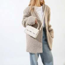 Women Handbag Crossbody Shoulder Bag PU Synthetic Leather Elegant Chic Fashion - Màu be - Xem 2