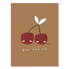 1 件婴儿可爱鹅豹熊樱桃蝴蝶墙壁艺术海报北欧帆布画和版画墙壁画儿童房装饰无框架 - 彩色 - 查看 27