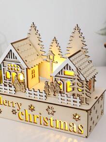 1 件 11.14*8.35 英寸木制 3D 圣诞装饰、家居装饰饰品、圣诞装饰饰品、适用于房间、客厅、书房和其他装饰工艺品（不含电池）最佳礼物 - 彩色 - 查看 7