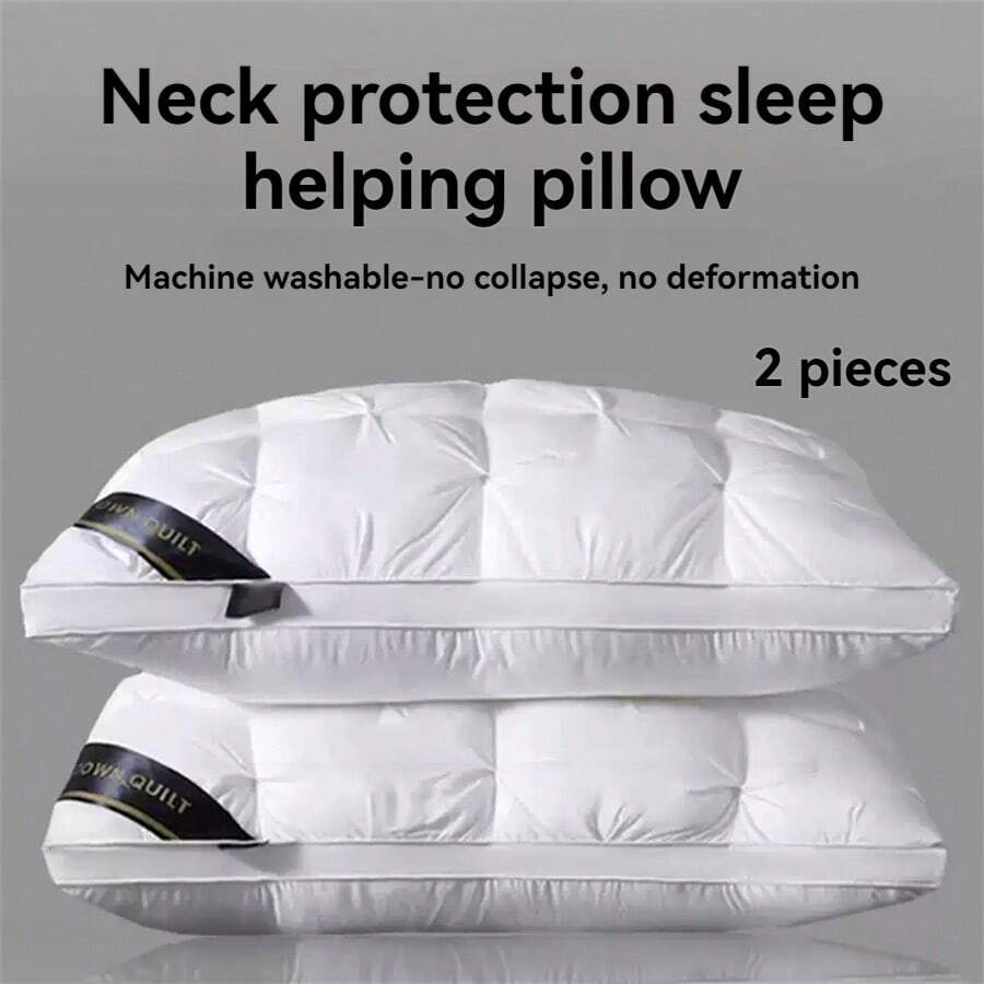 2pcs White Neck Pillows, Designed For Neck And Shoulder Relaxation