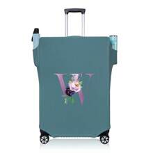 行李箱罩旅行箱罩适用于 18 至 32 英寸行李箱保护套男女户外度假旅行必备配件涤纶行李箱弹力防尘罩时尚首字母姓名 A 至 Z 字母印花 - 藍-圖案 1 - 查看 109