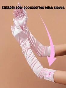 1 pezzo Fiocco decorativo personalizzato + 1 paio di guanti colorati per matrimoni e feste, ideali per occasioni formali in inverno