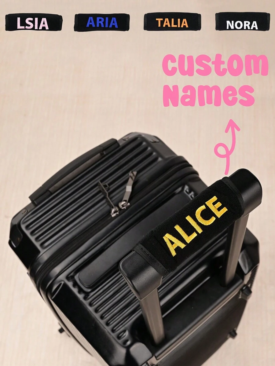 Personalized Luggage Handle Package, Custom Handle,Durable Custom Luggage Label, Embroidered Luggage Handle, Embroidered Luggage Handle,Personalized Luggage Strap,Custom Luggage Cover,Customized Luggage Straps,Easy Comfort - Multicolor - View 1