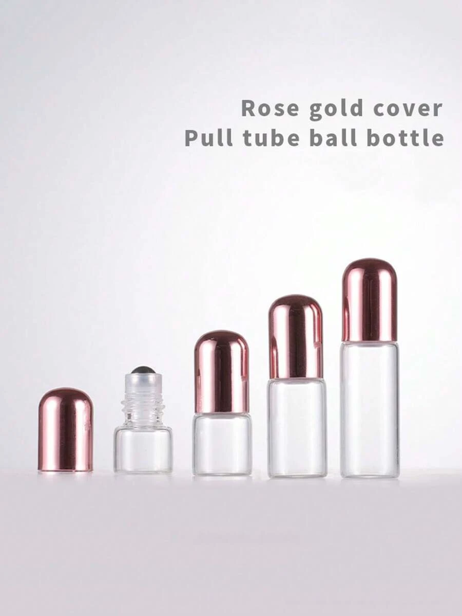 2支/4支装 1/2/3/5毫升玫瑰金滚珠香水瓶，透明玻璃香水瓶，便携式化妆工具 - 無色 - 查看 1