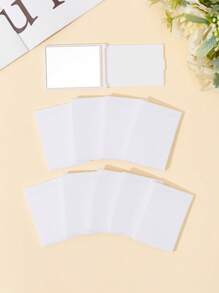 1/5/10 件可折叠便携式化妆镜，小巧便携，可放入包中，袖珍镜，旅行必备品，宿舍梳妆镜 - 白色 - 查看 2