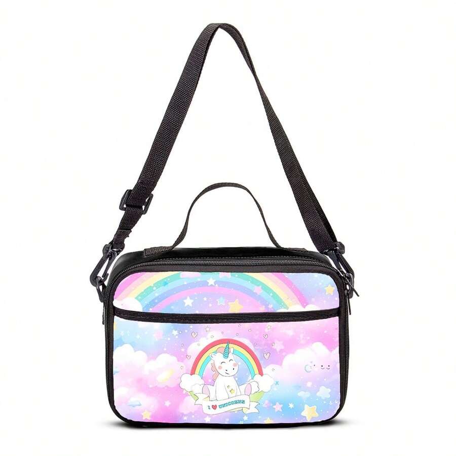 Stylish Unicorn Kids Casual Lunch Box - Pink - View 1