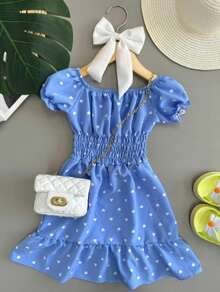 Christmas Dress For Girls - Blue - View 1