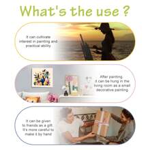 1/2/4幅装裱DIY数字油画卡通花卉图案，易于在画布上绘制，数字绘画DIY工艺品墙画，20x20厘米/7.87x7.87英寸