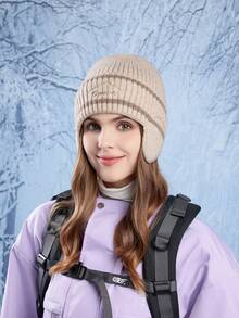 JOYLORD 1 件新款冬季女士针织护耳帽，户外保暖内衬无檐便帽，保暖骑行/滑雪头带 - A - 查看 11