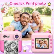 儿童快照相机，适合 6-12 岁男孩和女孩的生日礼物，即时照片打印，高清幼儿数码相机便携式玩具，5 种滑动游戏，享受娱乐时光，捕捉童年的每一个瞬间，高清视频录制，适合 6 7 8 9 10 岁男孩和女孩的便携式幼儿玩具 - 彩色 - 查看 9