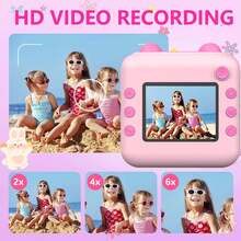 儿童快照相机，适合 6-12 岁男孩和女孩的生日礼物，即时照片打印，高清幼儿数码相机便携式玩具，5 种滑动游戏，享受娱乐时光，捕捉童年的每一个瞬间，高清视频录制，适合 6 7 8 9 10 岁男孩和女孩的便携式幼儿玩具 - 彩色 - 查看 3