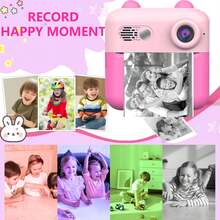 儿童快照相机，适合 6-12 岁男孩和女孩的生日礼物，即时照片打印，高清幼儿数码相机便携式玩具，5 种滑动游戏，享受娱乐时光，捕捉童年的每一个瞬间，高清视频录制，适合 6 7 8 9 10 岁男孩和女孩的便携式幼儿玩具 - 彩色 - 查看 10