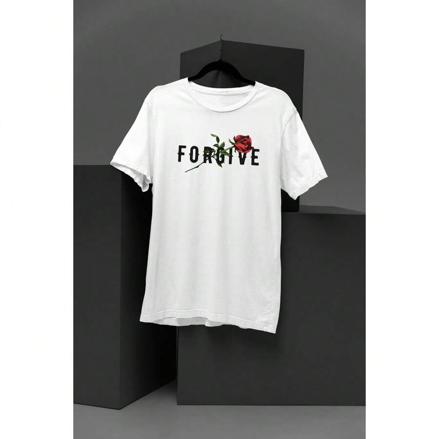 Forgive Men's 100% Premium Cotton Streetwear T-Shirt Men's Shirt - 白色 - 查看 1