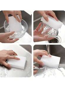 15 件装多功能家用清洁海绵，用于洗碗、清洁鞋子和汽车的魔术海绵垫，纳米海绵块，10 件 - 白色 - 查看 6