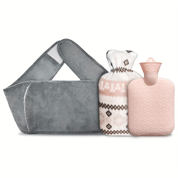 Set de 3 bolsas de agua caliente con cinturón para la cintura, para calentar la cintura, las manos y el abdomen. Regalo de San Valentín para novio, novia o mujer