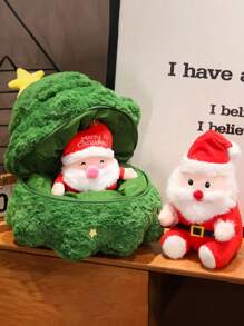 圣诞老人与驯鹿毛绒玩偶公仔 送给朋友的圣诞礼物 - 彩色 - 查看 6