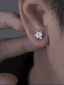 1 par de brincos masculinos com design geométrico simples, brincos triangulares da moda, adequados para uso diário, viagens, festas, presentes de aniversário e qualquer ocasião