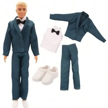 30 厘米/11.5 英寸男士三件套西装，1 件夹克，1 条裤子，不含衬衫（不含娃娃） - 彩色 - 查看 7