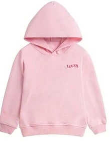 Tween Girl Students Loose Fit Graphic Printed Fleece Hoodies Casual Sweatshirts, Suitable For Spring, Autumn And Winter - Pink - View 3