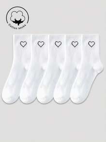 1/3/5/10 Pairs Of Women's Crew Socks,Cotton Socks,White Socks,Women Socks,Cute Socks,Girls Socks, Autumn/Winter/Spring/Fall Socks,Mesh Breathable Details, Guide Rail Breathable Hole Design, Moisture Wicking, Soft And Smooth, Suitable For Various Holidays, Sports, Leisure, Business And Other Daily Wear, Can Be Worn All Year Round, Color Combinations Are Random.