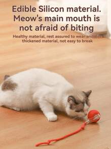 Đồ chơi bóng tương tác dành cho người yêu mèo và mẹ mèo có đuôi dài - Đồ chơi tập thể dục có động cơ dành cho người yêu mèo và mẹ mèo, có thể sạc lại qua USB, họa tiết sọc, chất liệu silicon, phù hợp với mọi giống mèo, có pin lithium polymer tích hợp - Gói 1 - Nhiều màu - Xem 5