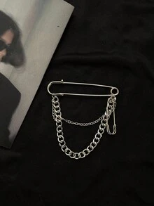 Ghim cài áo xích thời trang, Phụ kiện trang trí kim loại thời trang đường phố, Phụ kiện quần áo Unisex, Vừa vặn với vòng eo, Thích hợp làm quà tặng Giáng sinh, Năm mới, Ngày lễ tình nhân - Nhiều màu - Xem 6