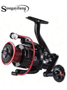 SOUGAYILANG Fishing Reel Ultralight Spinning Reel With Aluminum Spool Gear - Burgundy - View 2