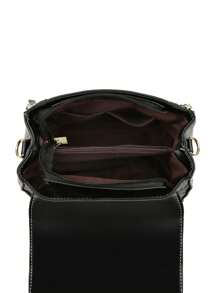 1 件大容量图案手提包，适合中年女性的优雅手提包，最佳母亲节礼物 - 黑色 - 查看 5