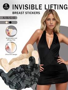 2 Cặp Miếng Dán Ren Nâng Ngực, Miếng Dán Ren Áo Ngực Vô Hình Nâng Ngực Cho Nữ Miếng Dán Núm Vú Thoáng Khí - Nhiều màu - Xem 14