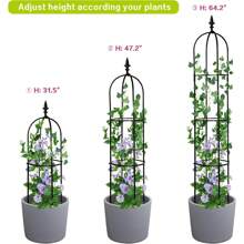 Metal Pergola Arbor, Outdoor Flower Garden Arch Trellis, Durable Steel Garden Arbor For Climbing Plants, Wedding Decoration, 7'8" H X 4'5" W - 花園格-B - 查看 5