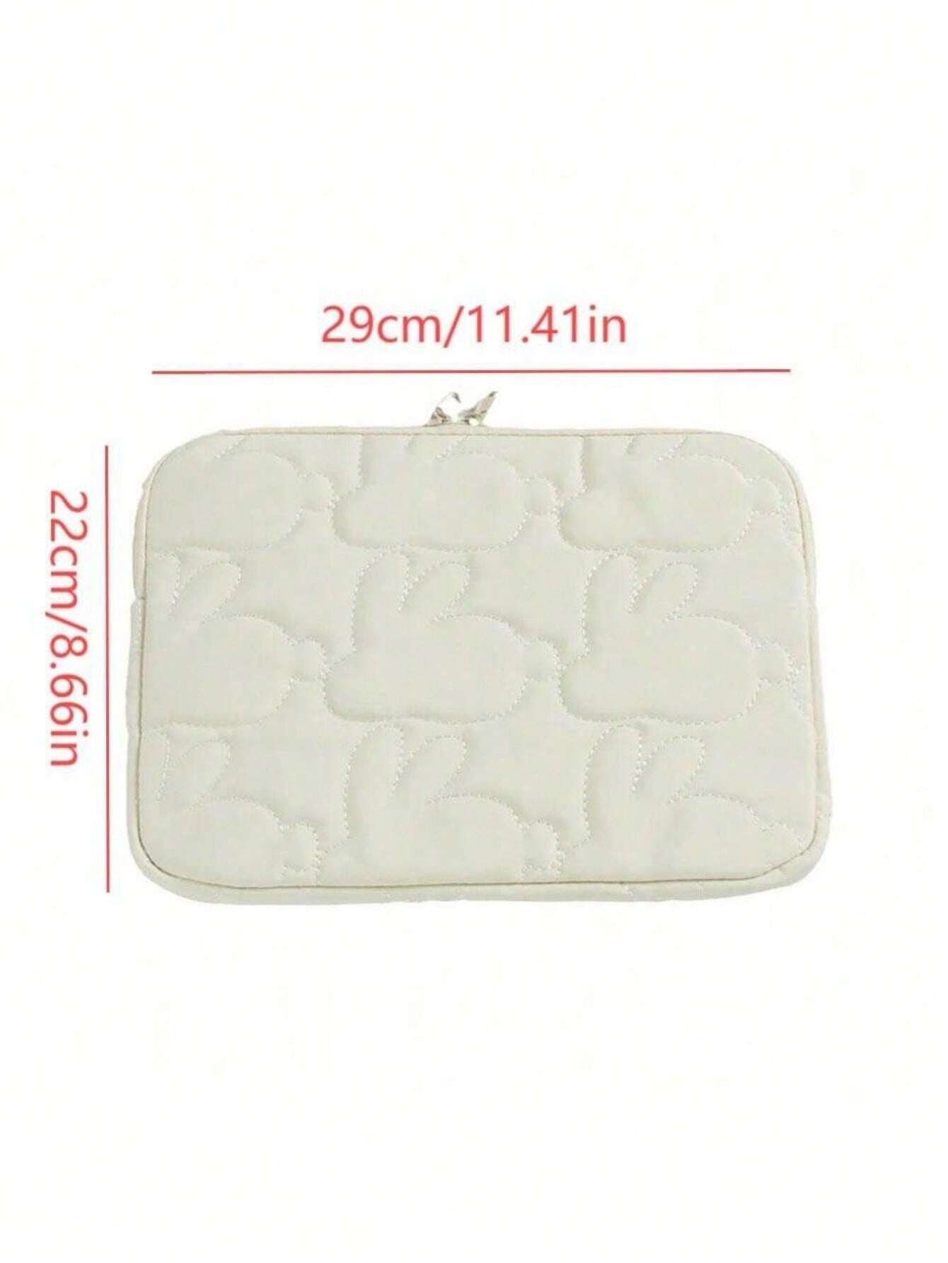 1pc Quilted Rabbit Design IPad/Laptop Sleeve Case,