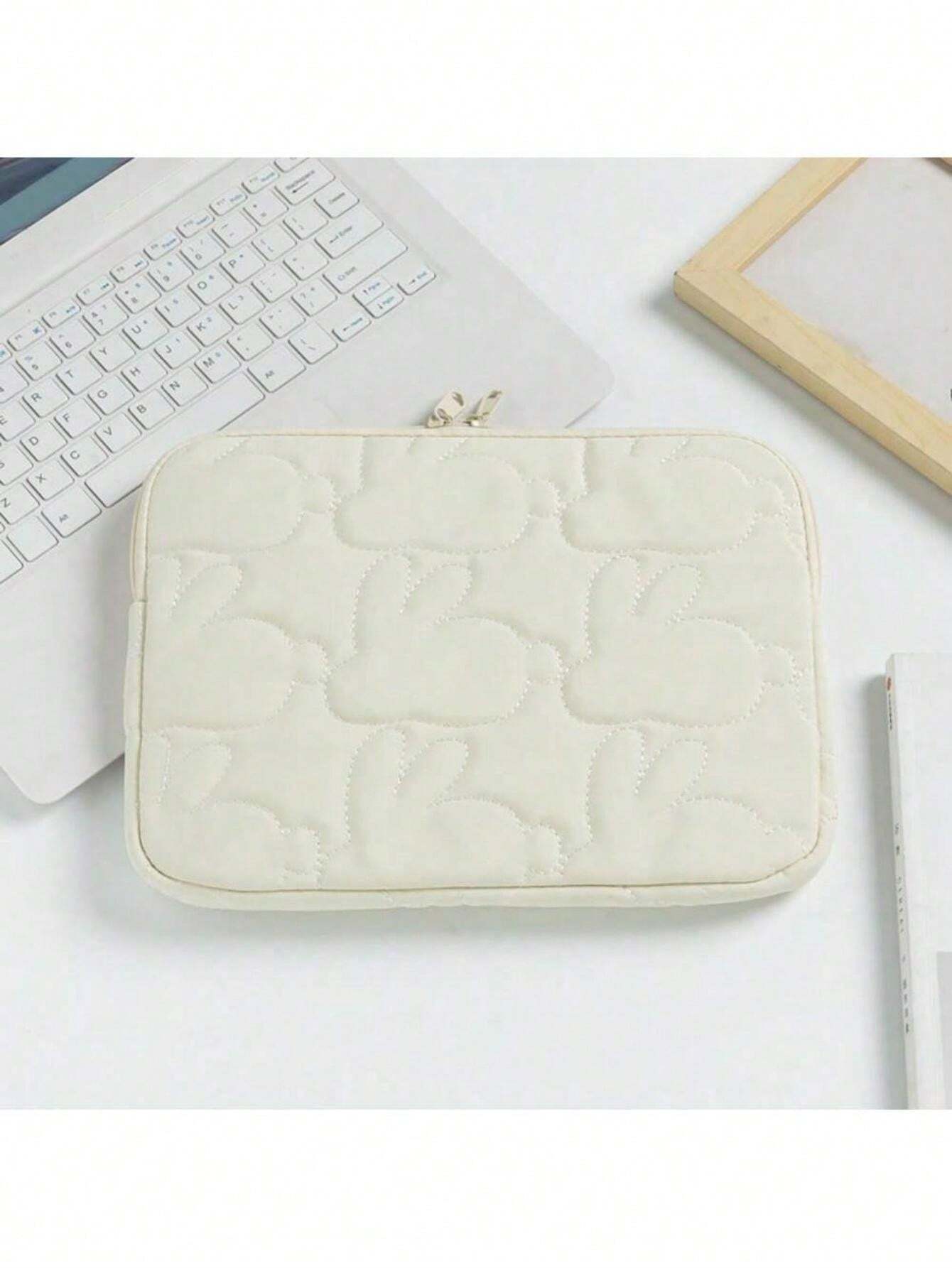 1pc Quilted Rabbit Design IPad/Laptop Sleeve Case,