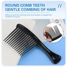 Lược chải tóc có răng dày dùng tại nhà, lược chải tóc lớn có thể in màu, lược chải tóc gỡ rối rộng - Nhiều màu - Xem 5